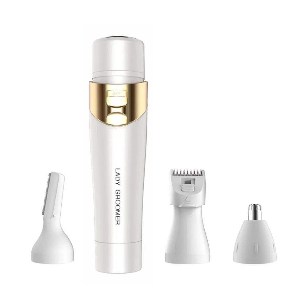 

4 In 1 Women Epilator Electric Shaver Body Face Hair Removal Shaver Painless Female Bikini Body Face Epilator Remover Razor 1.5V