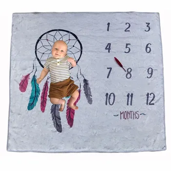 

Newborn Photography Props Blanket Wrap Baby Swaddle Bedding Cartoon Monthly Milestone Blanket
