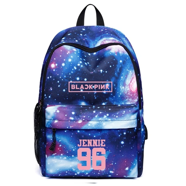 Модный рюкзак Mochila Blackpink Galaxy, школьная сумка для женщин и девочек, рюкзак для путешествий, студенческие сумки с usb-кабелем для зарядки - Цвет: JENNIE