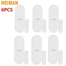 HEIMAN 6 шт. умный датчик окна двери Интеллектуальная домовая сигнализация с ZigBee беспроводное соединение с батареей HS3DS