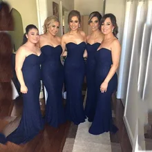 Atemberaubende Spitze Meerjungfrau Brautjungfernkleider Schatz backless prom kleider vestido madrinha robe demoiselle d’honneur