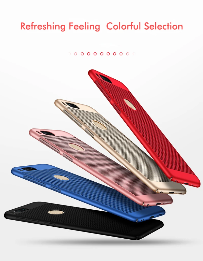 Heat Dissipation For Xiaomi Redmi 5 Plus 5A 4X Note 4 4X 5A 4A 3 3S Hard Back PC Full Cover Case For Xiaomi Mi A1 A2 Mi 6 5 5X