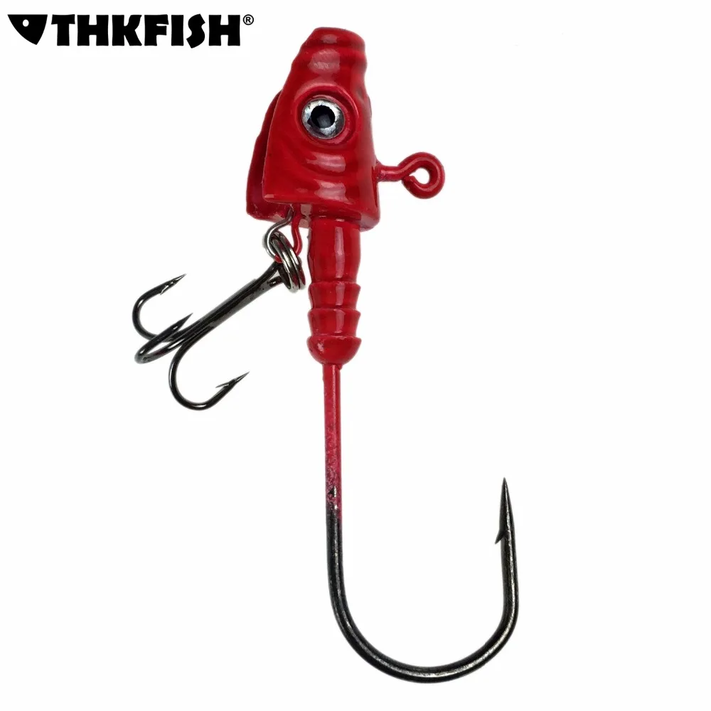 5Pcs/Lot 20g Fishing Jigs With Treble Hooks Barbed Sharp Hook Red Carp