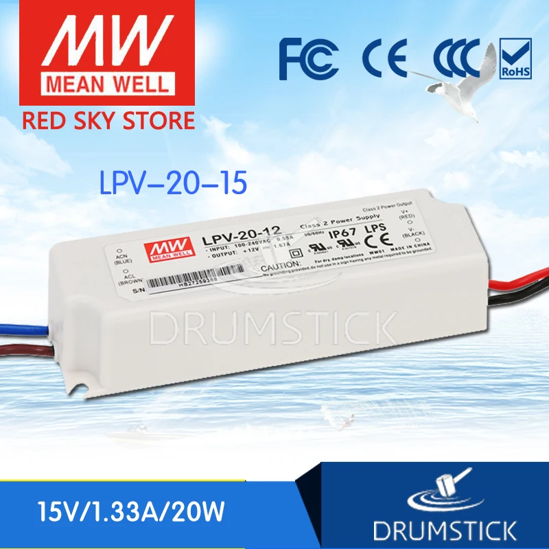 

patriotic MEAN WELL LPV-20-15 15V 1.33A meanwell LPV-20 15V 20W Single Output LED Switching Power Supply