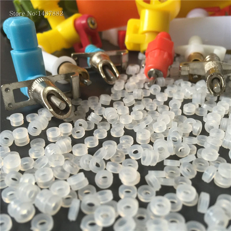 200 Pcs Waterproof Gasket Circular Rubber Material Animal Drinkers