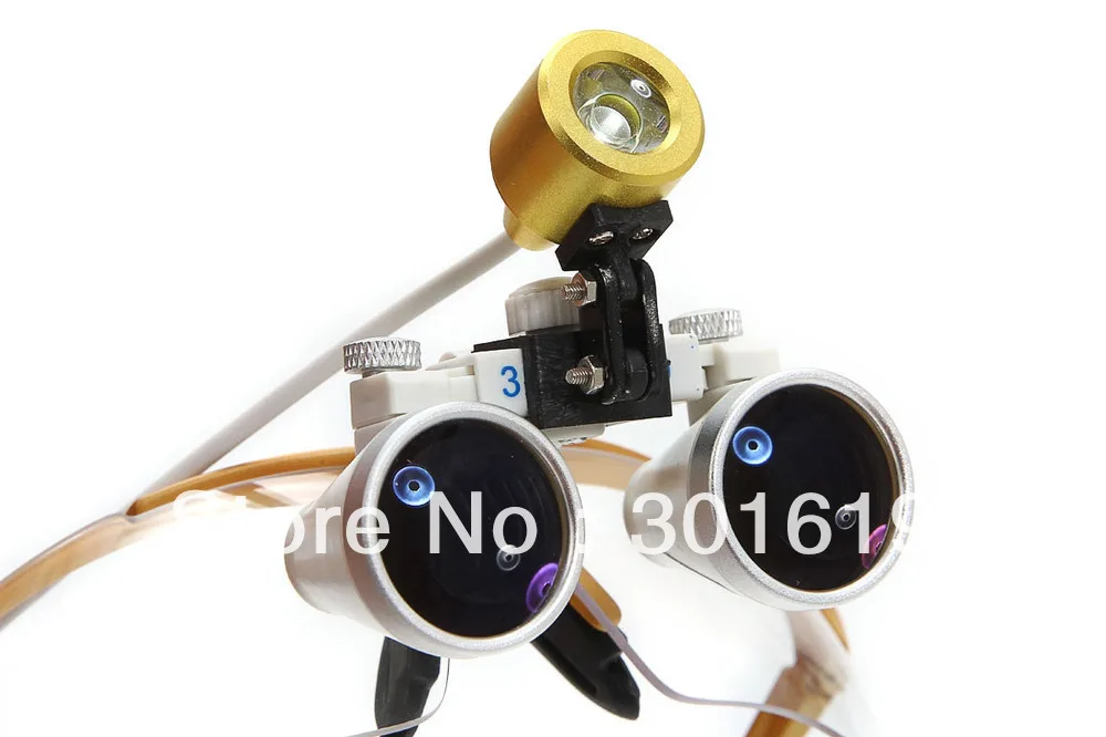 

Yellow Dentist Dental Surgical Medical Binocular Loupes 3.5X 420mm Optical Glass Loupe + LED Head Light Lamp