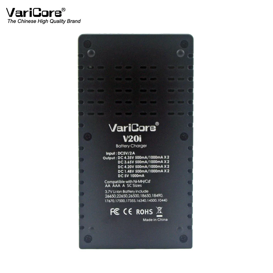 VariCore V20i 18650 зарядное устройство 1,2 V 3,7 V 3,2 V 3,85 V зарядное устройство для никель-кадмиевых или никель-металл-AAA 18350 26650 10440 14500 16340 25500 зарядное устройство для никель-металл-гидридных и литиевых аккумуляторов Зарядное устройство