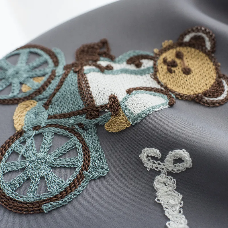 Cartoon Cycling bear Lovely Children Curtains For Kids Boy Girl Bedroom Grey High shading Curtain Living Room Drapes New FQ023D3