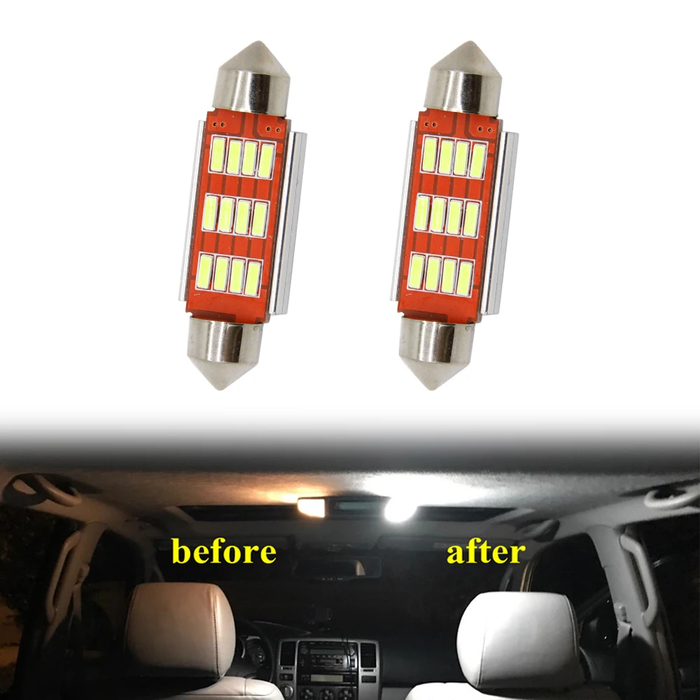 DC12V 41 мм C5W C10W CANBUS автомобильный фестонный светильник 12 SMD 4014 светодиодный