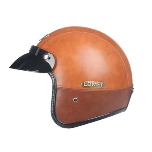 LDMET Кожа PU casco moto Винтаж moto rcycle шлем с открытым лицом камуфляж capacetes de moto ciclista vespa Кафе racer - Цвет: 13