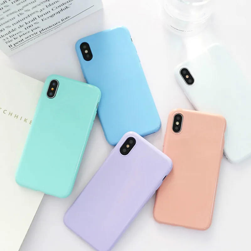 

Luxury Silicone Soft Case For iPhone 6s 6s 7 7s 8Plus iPhone XS max XR 6 Plus 6 SPlus 7 Plus 8 Plus Cell Phone Luster Cover TPU