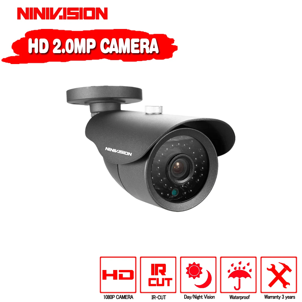 NINIVISION HD аналоговая Водонепроницаемая уличная 2-мегапиксельная AHD камера 1080P CCTV камера ночного видения камера безопасности IR Cut работает для AHD DVR