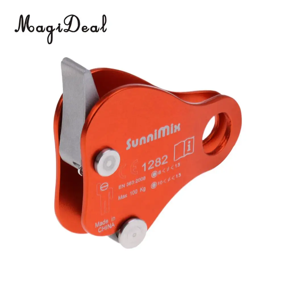 MagiDeal 20KN General Purpose Fixed Side Single Bearing Rope Pulley & 24KN Rope Grab Protecta Rock Climbing Arborist Rescue Gear