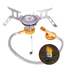 Mini Camping Gas Burner Stove With Electronic Adapter For Outdoor Picnic Portable Foldable Gas Butane Propane Burning Cooker