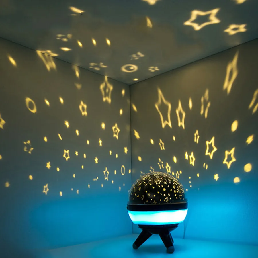 JOSOCCO светодиодный Ночной светильник, вращающийся проектор, вращающийся, звездное небо, Звездный мастер, для детей, для детей, для сна, романтическая Светодиодная лампа USB, проектор