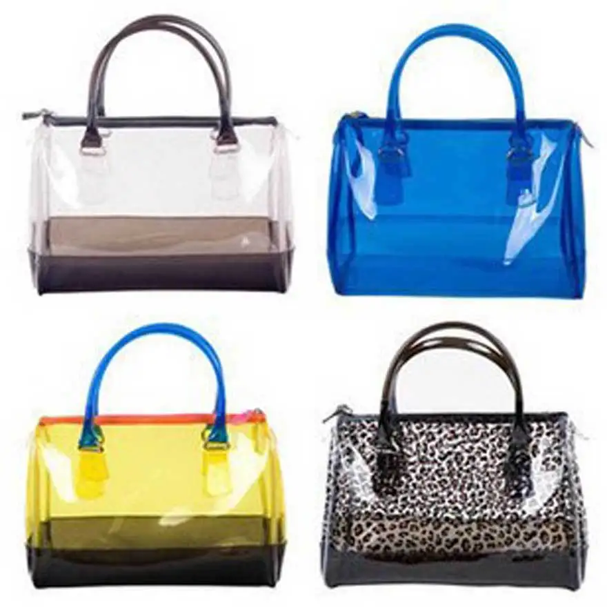 Woman Lady Sweet Handbag Clear Jelly Transparent Pvc Shoulder Material Pvc