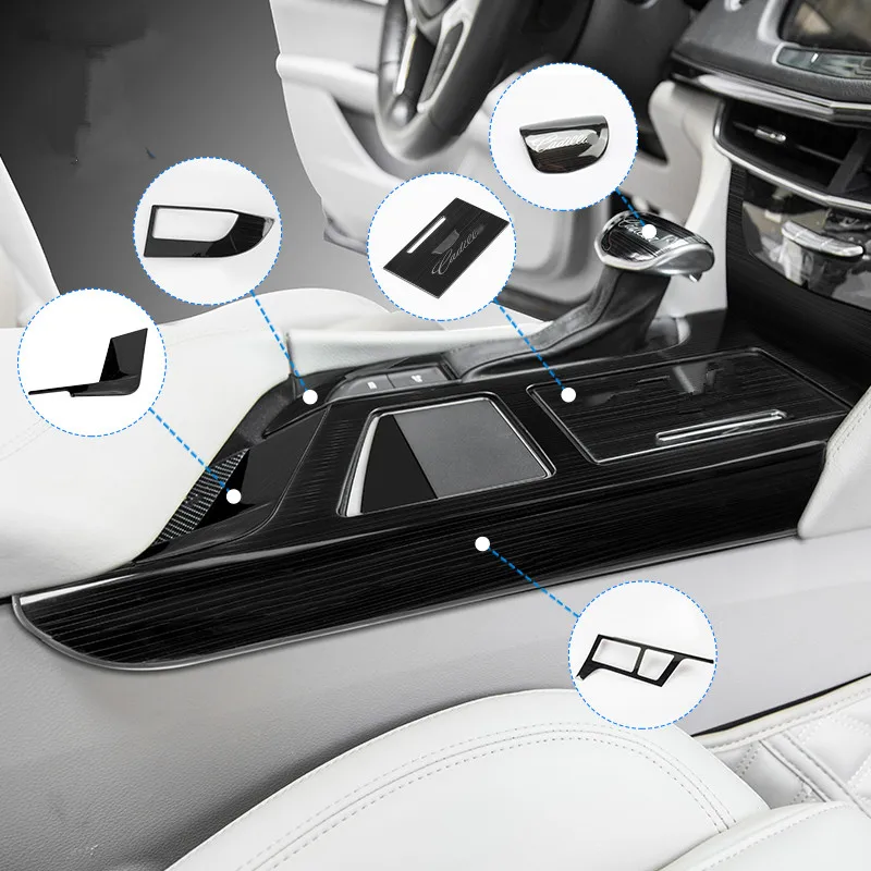 

Black Stainless Steel Rear Air Outlet Steering Wheel Seat Switch Bowl Gear Decorated Frame For Cadillac CT6 2016 17 18 19 AAA456