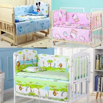 

Cartoon Cute Children's Bed Cotton Five-piece Kit Crib Bed Cotton Removable And Washable Children's Bedding Kit Supplies