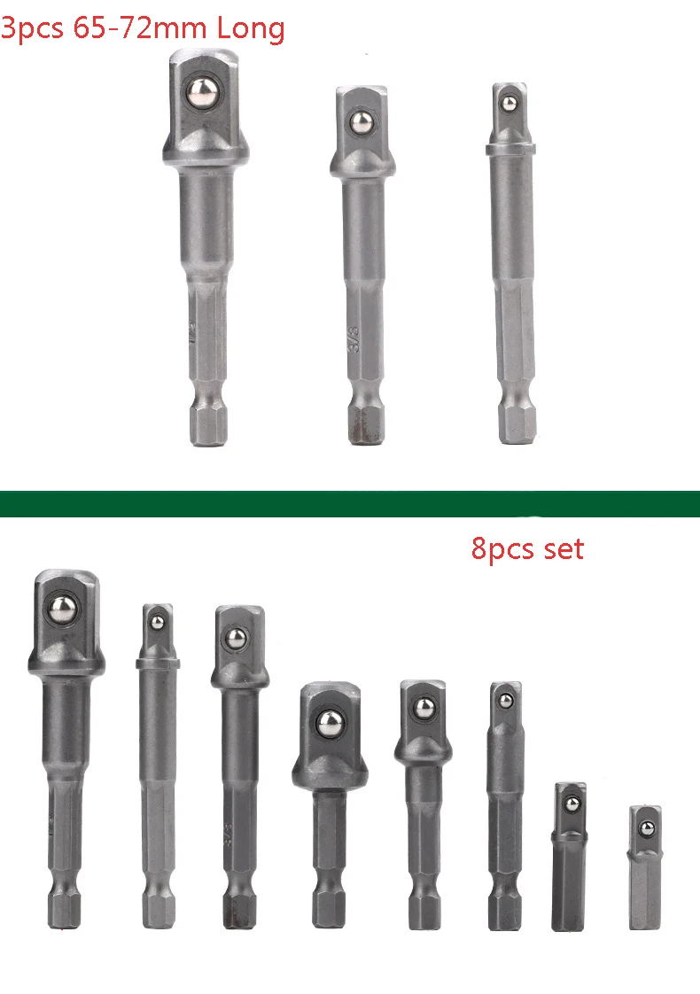TUOSEN 3x 8x адаптер для дрели с шестигранным хвостовиком для сверла с квадратным гнездом удлинитель 1/" 3/8" 1/2 Набор бит