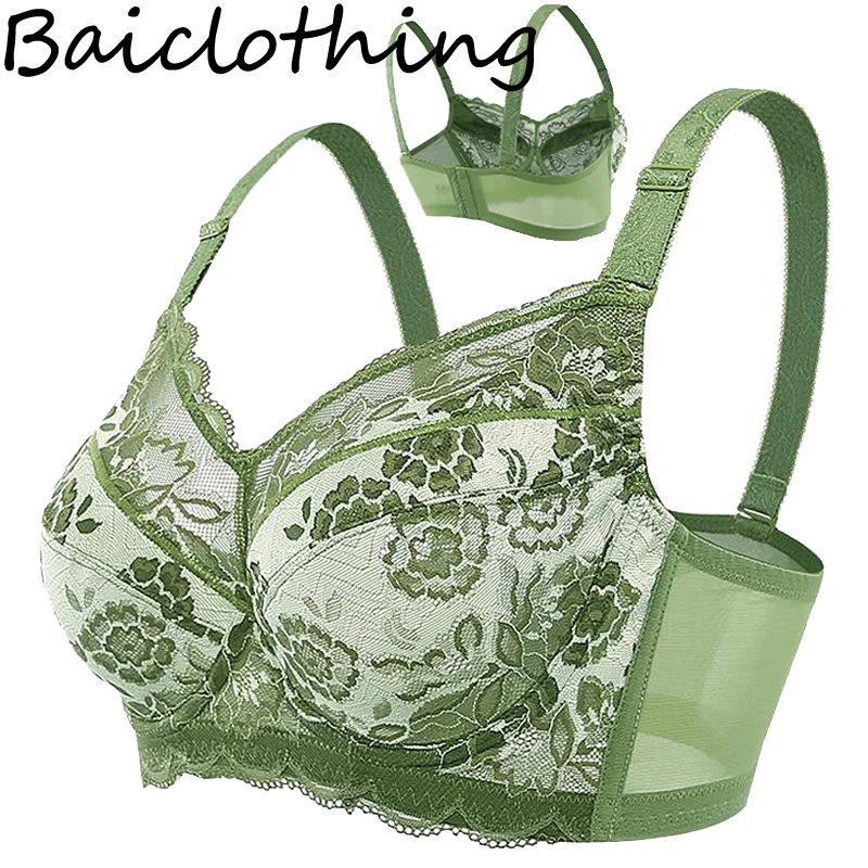 

Baiclothing Drop Ship Women's Big Size Full Coverage Non-padded Underwire Unlined Thin Bra 34 36 38 40 42 44 46 48 B C D E F G H