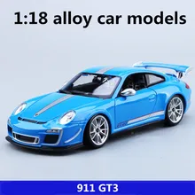 1 18 alloy car models high simulation 911 GT3 sports car metal diecasts freewheeling the children