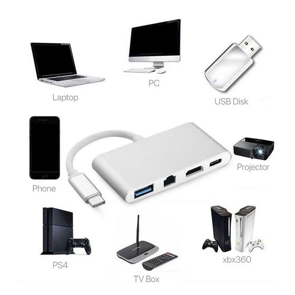 Док станция USB Type C Thunderbolt 3 6 в 1|Кабели для MP3/MP4-плееров| |