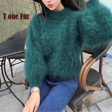 Настоящие норковые кашемировые пуловеры женские модные роскошные шубы из натурального меха свитера OEM потребительская изготовленный на заказ пальто KFP899