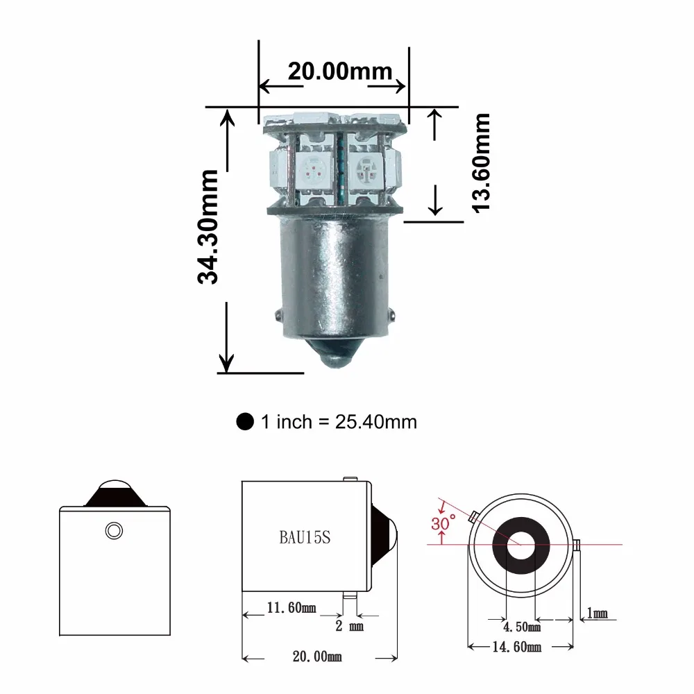 PA LED 4 шт. x 13SMD 1156 BAU15S 5050 авто мотоцикл Поворотная Sidelight сигнальная лампа Янтарный
