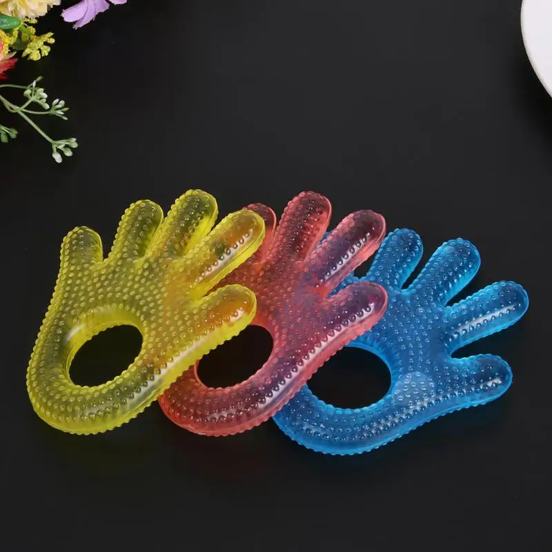 

Silicone Baby Teethers Water Filled Plam Shape Kids Teether Safety Children Teething Care Baby Hand Shape Dental Care Food Feed