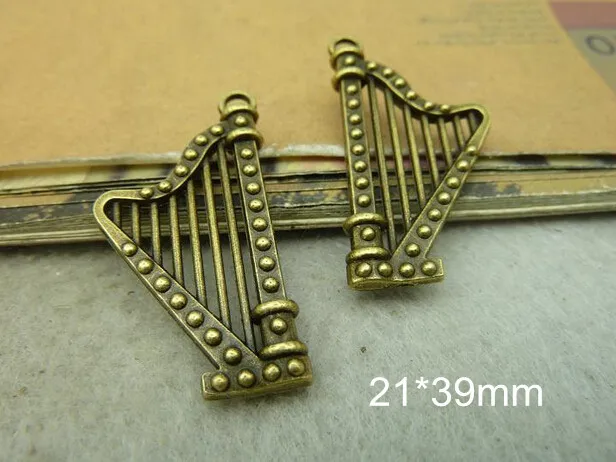 8pcs antiqued bronze music instrument charm G575