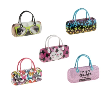 

Premium Eyeglasses Case PU Metal Cute Handbag Tote Hard Eyeglasses Storage Case Sunglasses Protector Box Animal Print