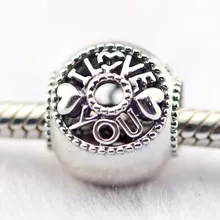 Подходит для браслетов Pandora Charms Talk About Love Beads 925 пробы-серебро-ювелирные изделия