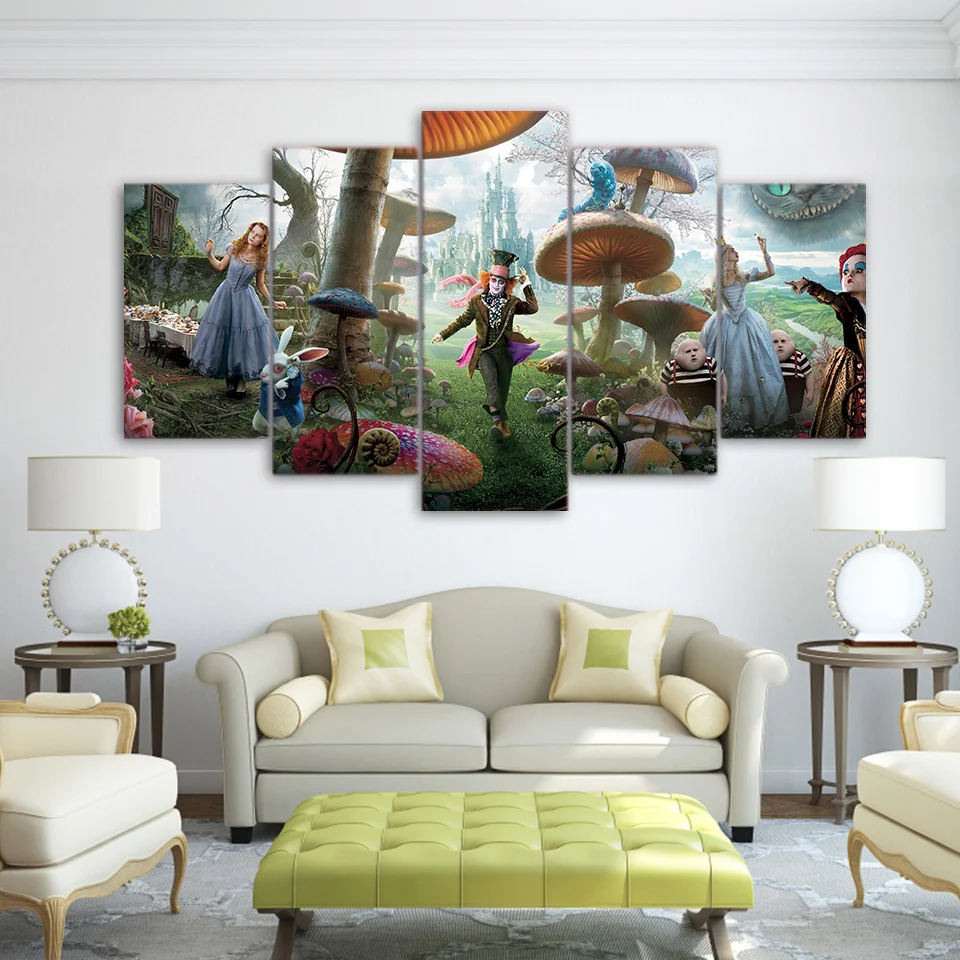 

5 pcs set Diamond Painting Cross Stitch Full Diamond Embroidery Diamond Mosaic Alice in Wonderland painting cartoon movie