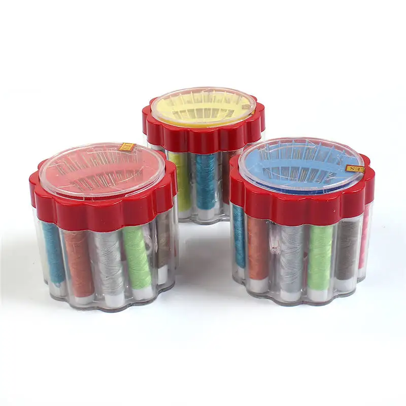 DoreenBeads пластиковый ручной набор для шитья ниток игольчатая лента Линейка измерительные наперстки для ножниц коробка для хранения случайный цвет 8,1*8,1 см 1 комплект