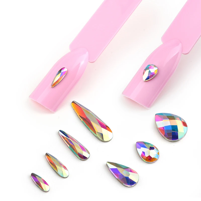 20 шт. кристалл AB каплевидные кристаллы для ногтей камни в форме капли плоские стразы для стекла 3D дизайн ногтей художественные украшения