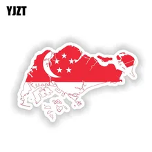 YJZT-pegatina de bandera de Singapur para carrocería de motocicleta, mapa de personalidad, 15CM x 9,8 CM, 6-1611