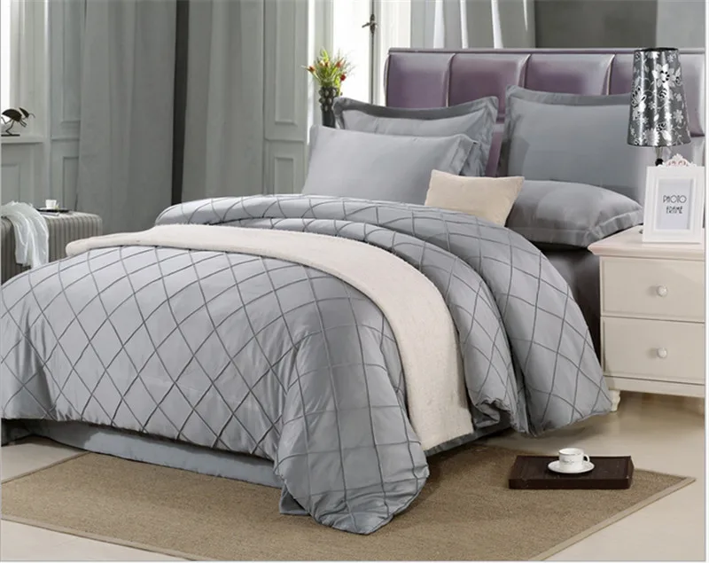 

New Bedding set Cotton cover bed sheet duvet cover sets comforter Solid color style bedding sets housse de couette 4pcs