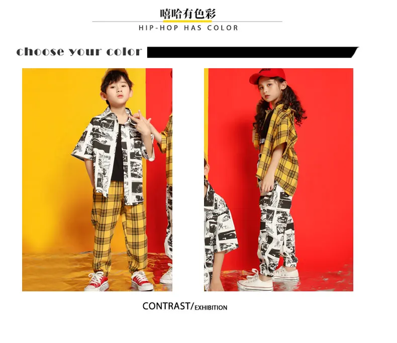 Girls children's clothes Set 4 6 8 10 12 14 16 Years clothes hip hop tshirt kids dance costume kids jazz boy's tracksuit 140 160 170 (3)