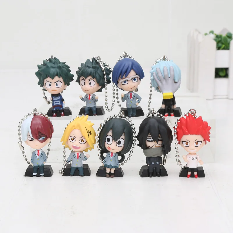 3cm Cartoon My Hero Boku No Hero Academia Keychains Izuku Midoriya Bakugou Katsuki Ochaco Uraraka Figure pendant Toy Gift