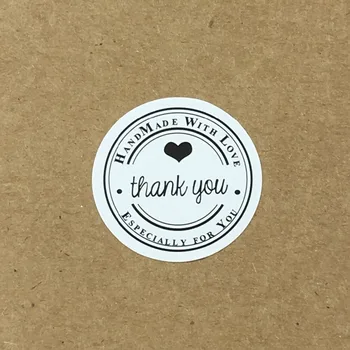 

2000PCS/Lot 3cm Round THANK YOU Labels White Stickers Handmade With love Stickers Labels Paper Scrapbook Seal Adhesive Label