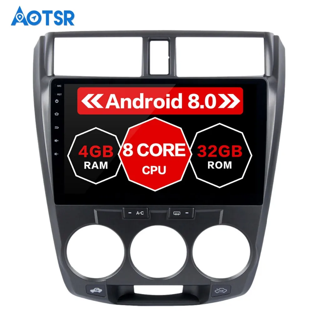 Excellent 10.2"  Car multimedia player Radio head unit for Honda City 2008-2012 Android 8.0 Head Unit 4G+32G Octa Core PX5 Car Radio 3