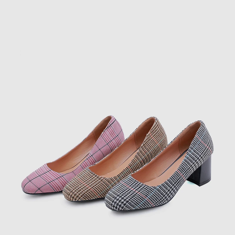 Travail La Plus Vichy Mode jaune 48 32 Med Noir Profonde Élégant Femme Pompes Lady Femmes Nouveau Bonjomarisa Taille Printemps Talons 2019 Chaussures Office rose Peu tvwnEzSHxq