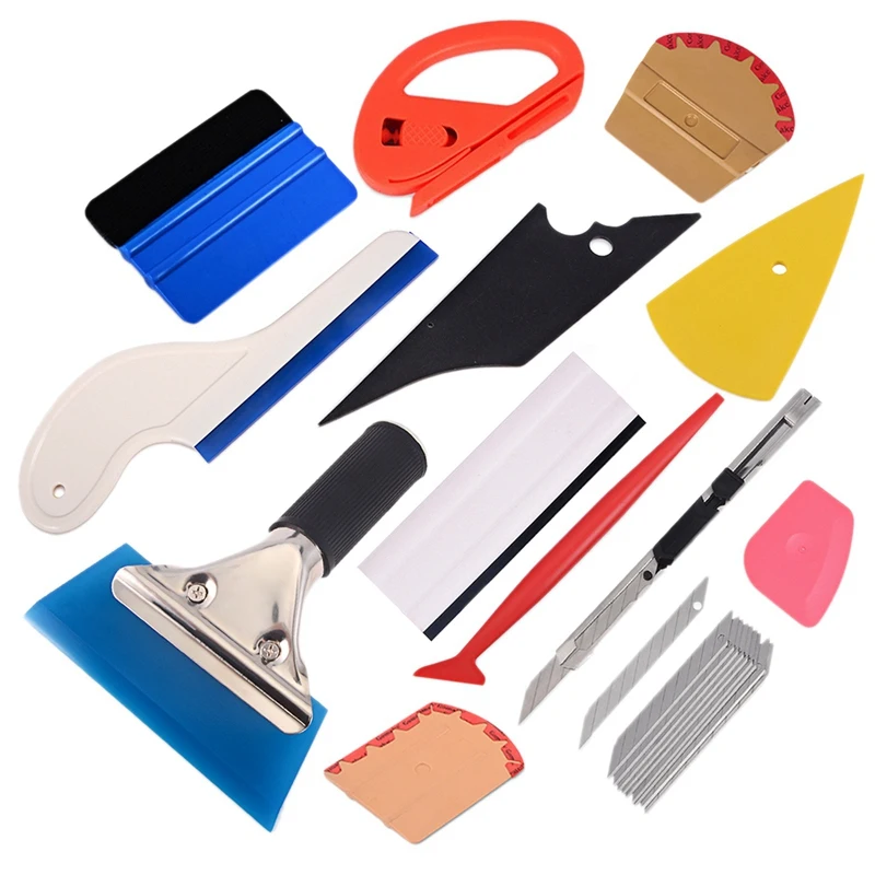 

Vinyl Wrap Film Suede Felt Squeegee Scraper Carbon Foil Paper Cutter Knife Car Wrapping Tools