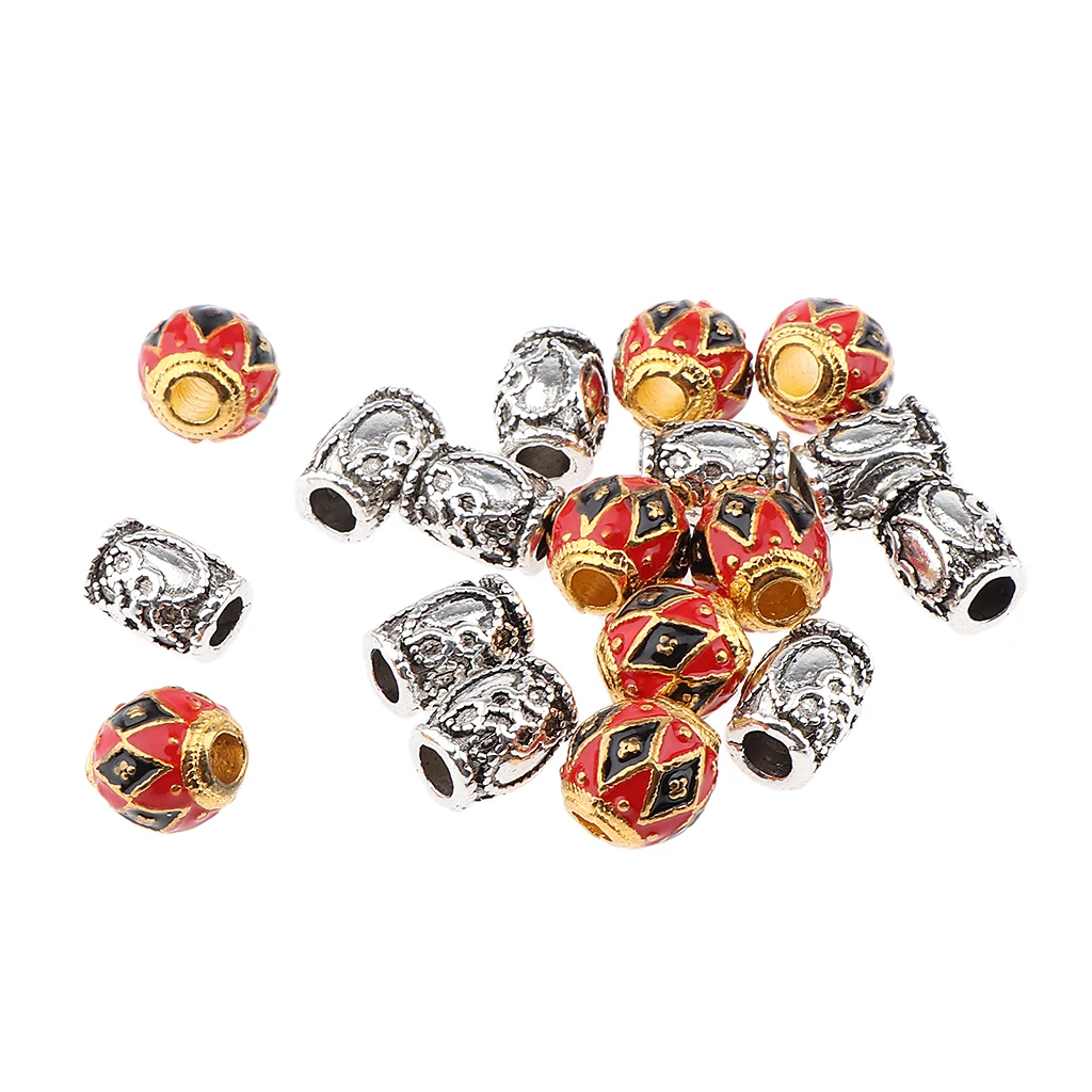 

18Pcs Alloy Spacer Beads Hair Braiding Tubes for DIY Crafts Bracelet Necklace Jewelry Making Supplies Set