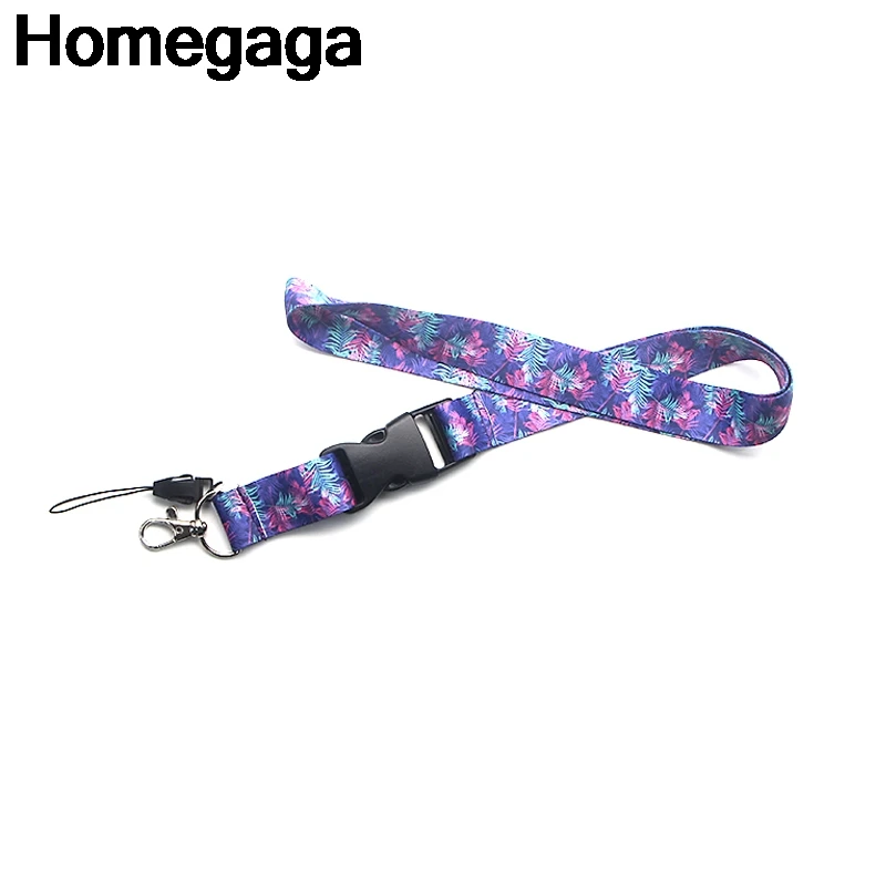 Homegaga фиолетовые цветы листья ремешки шеи ремень id значок держатели телефона ожерелье для ключей держатели значков тесьма D2129
