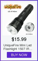 Uniquefire новейший дизайн 100% оригинальный 1508-38 мм светодиодный фонарик 850NM IR невидимый свет завод прямой для кемпинга Hiking3 режим