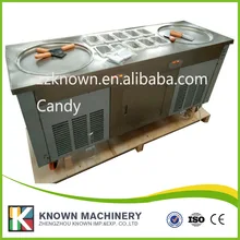 Free ship pan fried ice cream roll machine with Salad Fruits Workbench 6pcs Tanks Cooling