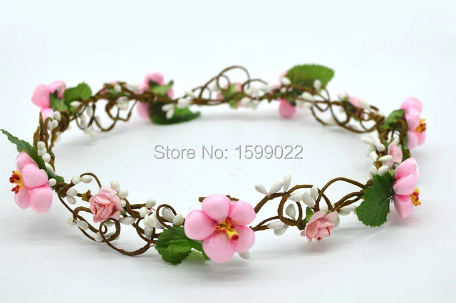 みすぼらしいシックな手作りピンクフラワークラウン女王花嫁カチューシャアップスタイルウェディングヘア装飾ウエディングaccessoreis Diyエレガント頭飾り Elegant Headdress Bride Headbandcrown Queen Aliexpress