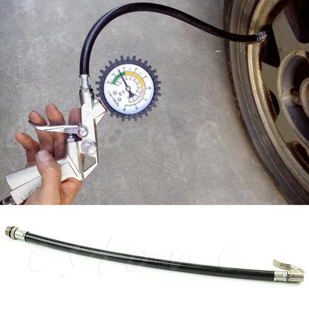 For Motorcycle Bike Bicycle Car Flexible Clip On Air Tyre Tire Chuck Inflator Hosein Tire