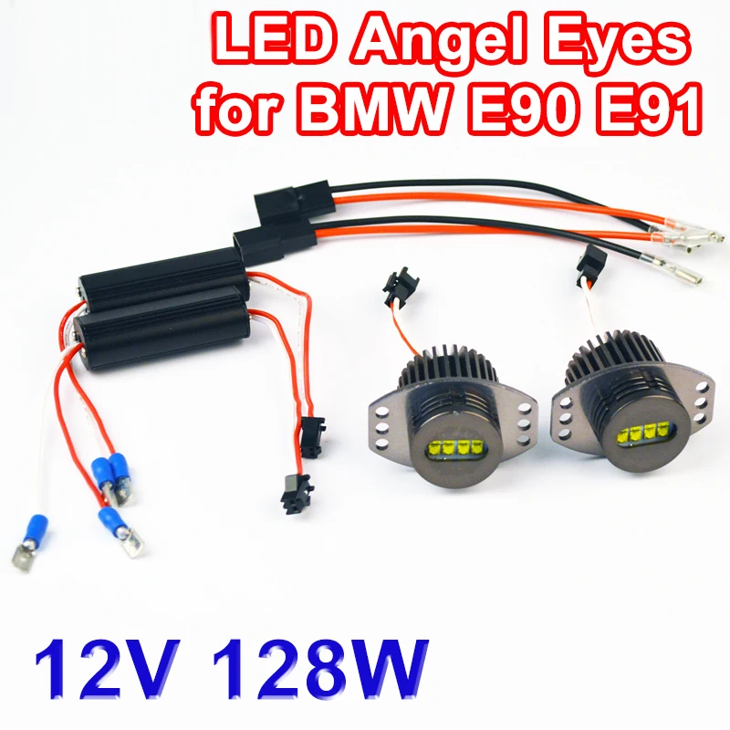 

hippcron 2*64W 128W LED Marker Angel Eyes for CREE LED Chips 7000K XENON White for BMW E90 E91